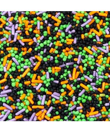Halloween Mixed Sprinkles - 35g of Black Green Orange & Purple Cake Sprinkles Toppers Decorations 100s 1000s Mini Balls Nonpareils Strands Spooky Mx - Buy Online on GoSupps.com