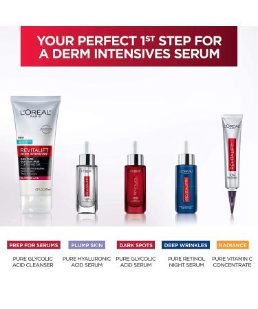 L'Oreal Paris Revitalift Derm Intensives Gel Cleanser - 3.5% Glycolic Acid & Salicylic Acid - 6.7 fl oz - Buy Online on GoSupps.com