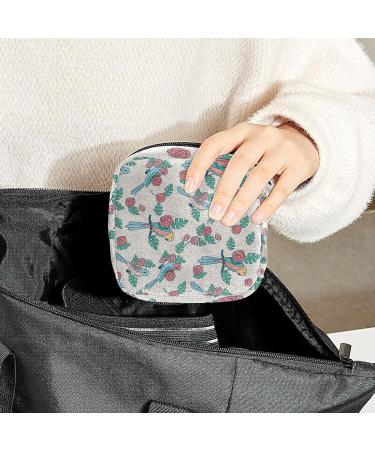 Anna Cowper Budgie Beauty Pattern Sanitary Napkin Storage Bag - Multi-colored Portable Period Pouch for Women and Teen Girls | Feminine Menstrual Cup and Nursing Pad Holder - Buy Online on GoSupps.com