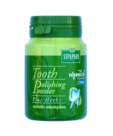 Set of 2 Bottles Supaporn Tooth Polishing Powder Thai Toothpaste Plus Herb Freshen Breath 90g.