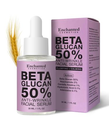 50% Beta Glucan Face Serum Anti-Wrinkle Hydrating Plumping for Dry Skin Fine Line Deep Wrinkle Dark Spot Niacinamide Centella Korean Skincare 1.01 Oz