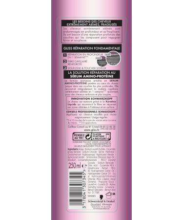 Schwarzkopf - Gliss - Fundamental Repair Shampoo - 250 ml bottle - Pack of 3 - Buy Online on GoSupps.com