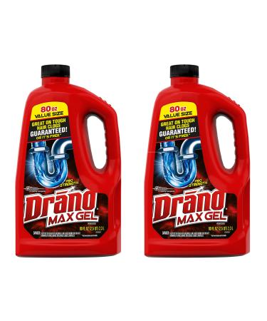 Drano Max Gel Drain Clog Remover and Cleaner for Shower or Sink Drains, 80 oz, 2 pack 80 Fl Oz (Pack of 2)