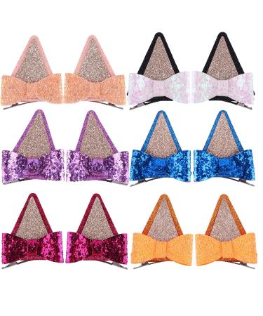 amangul 2x Get-ready-to-shine! Girls Barrettes Ears Animal Ears Hair Clip Set with Shinning Glitter Versatile Barrettes(Blue) - Buy Online on GoSupps.com