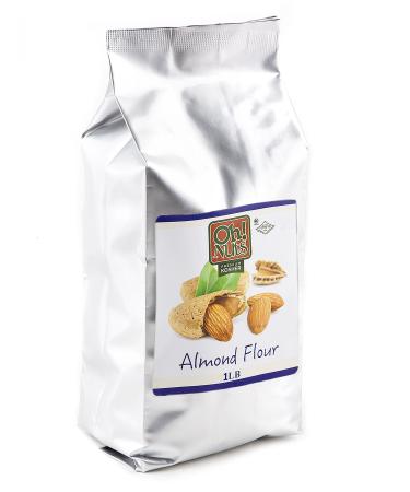 Oh! Nuts Almond Ground Flour Meal | All Natural, Unblanched Almond Flour | (1 LB - 16oz) Resealable Bulk Pack | Finely Ground Flour for Cooking & Baking