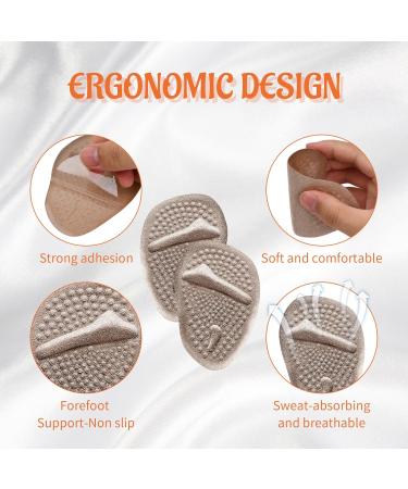 Forefoot Cushion Inserts for High Heels - Reusable Gel Shoe Inserts for Pain Relief | 6 Pairs - Black - Buy Online on GoSupps.com