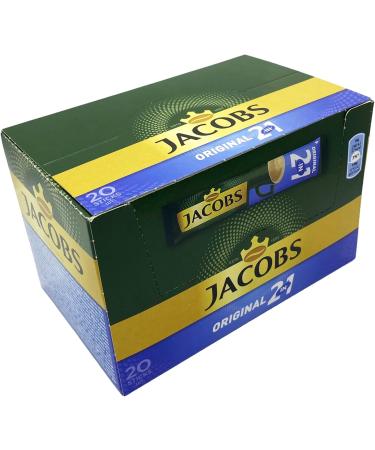 JACOBS Cappuccino Caf instantan 2 en 1 avec m lange quilibr de b tonnets de saveur de caf et de cr me Stock frais en portions individuelles Caf riche et fort 20 b tonnets - Buy Online on GoSupps.com