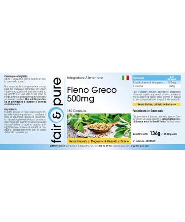Fair & Pure - Fenugreek 500 mg - 180 capsules - highly dosed and bioavailable - vegan - quality made in Germany - Buy Online on GoSupps.com