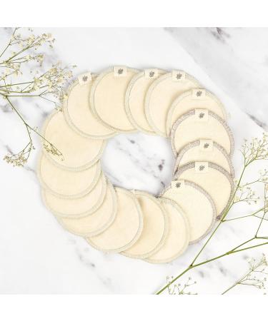 Wild & Stone Reusable Make-Up Remover Pads | 16 Eco-Friendly Organic Cotton Pads | Washable Bag Included | Perfect for All Skin Types - Buy Online on GoSupps.com