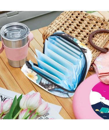 Stylish Butterfly & Floral Napkin Storage Bag Portable Zipper Design for Teen Girls & Women | Perfect Gift - Buy Online on GoSupps.com