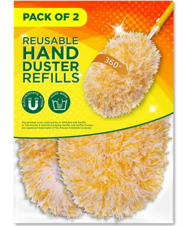Millifiber Microfiber Reusable Refills for Swiffer Hand Duster, 360 Degree Dry Duster Heavy Duty Refills, 2-Pack (Handle is Not Included)