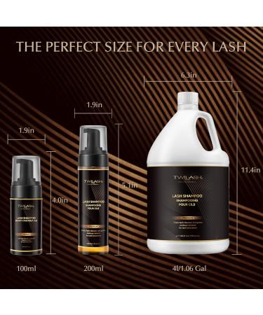 Lash Shampoo 200ml for Salon & Home Use - High-Purity Eyelash Cleanser with 2 Extended Handle Brushes - Unscented Perfect for All Skin Types - Buy Online on GoSupps.com