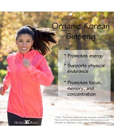 Organic Korean Ginseng Root Powder - 1000mg | High Ginsenosides for Energy & Focus - 60 Vegan Capsules - Made in USA - Buy Online on GoSupps.com