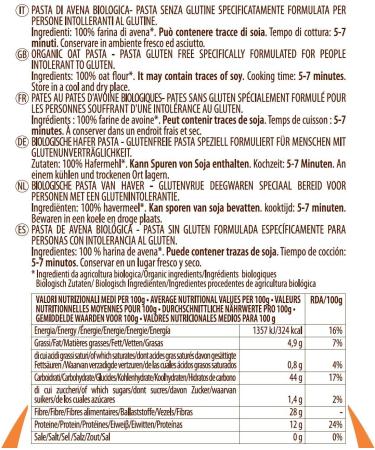  Pasta Natura Pasta Natura Organic Oat Fiber Pasta 250g Macaroni - Buy Online on GoSupps.com