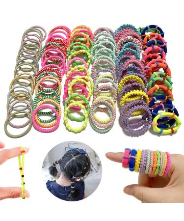 100 Pcs Ilamourcar Mini Multi-Colored Elastic Hair Ties for Kids - Soft Rubber Ponytail Bands - Buy Online on GoSupps.com