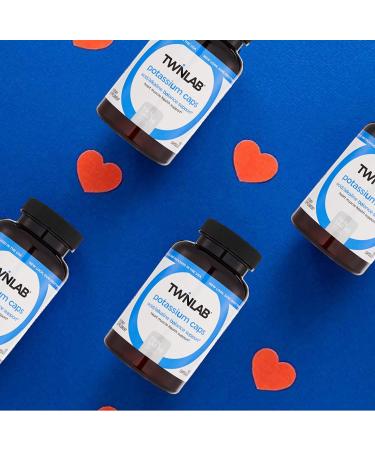 Twinlab Chelated Potassium Caps - 99mg Supplement for Heart Health, Blood Pressure Support, Leg Cramps Relief, Muscle Recovery - 180 Caps - Buy Online on GoSupps.com