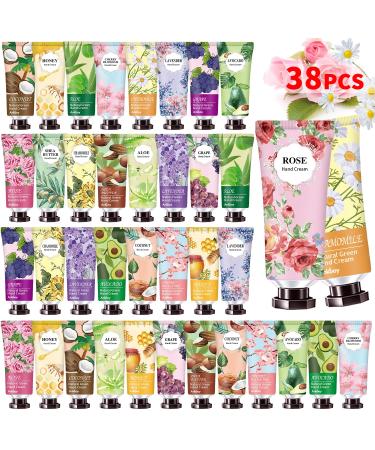 38 Pack Hand Cream Gifts Set For Women and Men,Hand Cream with Shea Butter for Dry Cracked Hands,Moisturizing Hand Lotion Gift Set,Mini Hand Lotion Travel Size in Bulk,Plant Fragrance Natural Scented Hand Care Lotion for Women Mom Girls Her Wife Grandma