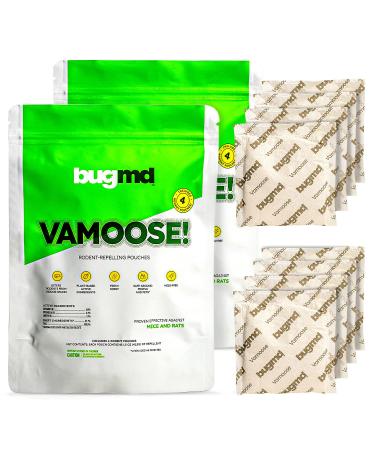 BugMD Vamoose - Rodent Repellent Pouches (2 Pack 8 Pouches) Plant-Powered Rat Repellent Rodent Defense Mice Repellent Rat Repellent Mouse Deterrent Indoor 1 Count (Pack of 8)