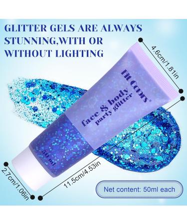 Body Glitter Gel 50ml - Dark Blue Festival Makeup & Party Accessories | Sparkle & Shine with Glitter Liquid Gel for DIY Nails & Lips - Buy Online on GoSupps.com