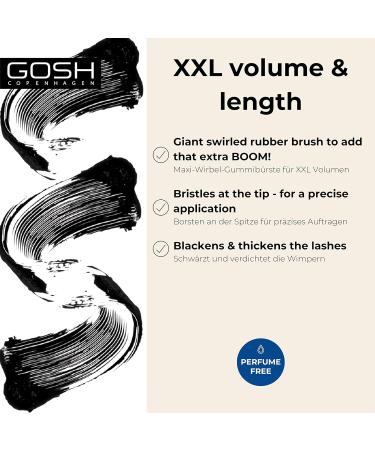 GOSH BOOMBASTIC SWIRL Mascara - Argan Oil & Bamboo Extract for XXL Volume Defined Long Lashes Lump-Free & Fragrance-Free - 001 Black - Buy Online on GoSupps.com