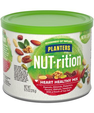 PLANTERS NUT-rition Heart Healthy Mix 9.75 oz Canister - On-the-Go, Work, School & Active Lifestyle Snack - Nutrient Dense & Kosher - Buy Online on GoSupps.com