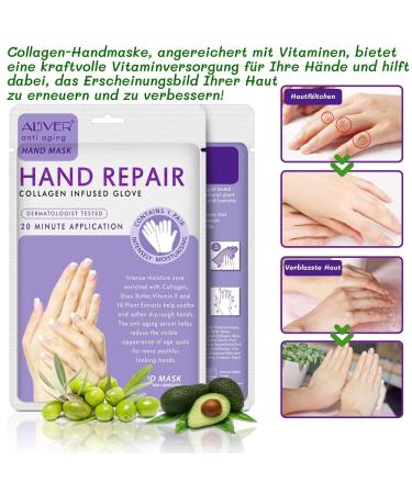 Buy P-Beauty Lavender Hand Mask - 3 Pairs Moisture Gloves Collagen & Vitamin Rich for Cracked Dry Hands | Anti-Aging Peeling Mask & Hand Cream - International Shipping! - Buy Online on GoSupps.com