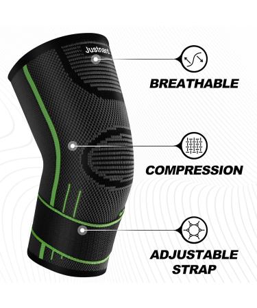 Elbow Brace for Tendonitis & Tennis Elbow - Compression Sleeve with Adjustable Strap for Men & Women | Support for Weightlifting & Workouts - Green Medium (1 Pair - Buy Online on GoSupps.com