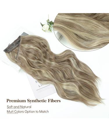 Adjustable Ash Blonde Synthetic Hair Extensions - 12 Curly Clip-In Piece for Women - Buy Online on GoSupps.com