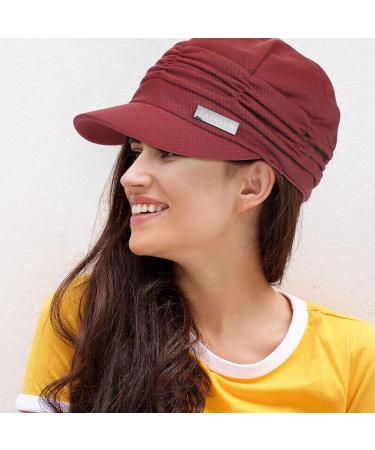 Women's 3-Piece Newsboy Cap Set - Black, Grey, Wine Red | Stylish Beret Hat with Buttons and Brim - Buy Online on GoSupps.com
