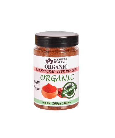 Blessfull Healing Organic Chilli Pepper 200 Gram Airtight Container (Packing May Vary) 200 Gram 7.05 oz