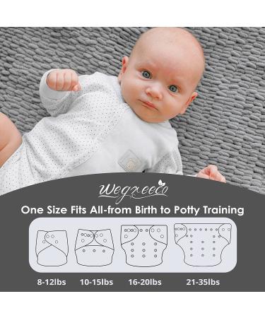 Wegreeco Washable Reusable Baby Cloth Pocket Diapers 5 Pack + 5 Bamboo Inserts - Animal Party Theme - Buy Online on GoSupps.com