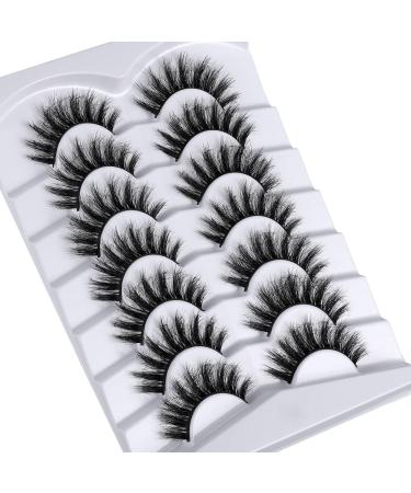 Shop 8D Fluffy False Eyelashes - Wispy Faux Mink Cat Eye Lashes | 7 Pairs Pack | Lightweight & Comfortable - Buy Online on GoSupps.com