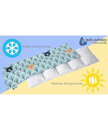 Medi Partners Cherry Core Pillow 60x20cm - 100% Cotton 5 Chambers Eco-Friendly Cold & Warm Therapy - Large Removable Forest Design - Buy Online on GoSupps.com