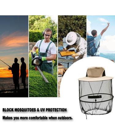 Outdoor Mosquito Head Net Hat Deep Beige | Sun Protection for Hiking, Camping, Fishing | Unisex Midge Head Net for Bee & Mosquito Protection - Buy Online on GoSupps.com