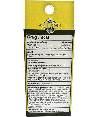 All Terrain Poison Ivy & Oak Relief Cream - Soothes Itchy Skin, 2oz - Buy Online on GoSupps.com