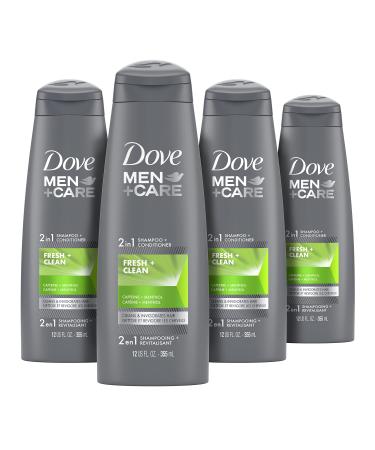 Dove Men+Care Fortifying 2-in-1 Shampoo and Conditioner For Everyday Care Fresh and Clean with Caffeine Helps Strengthen and Nourish Hair 12 oz 4 Count
