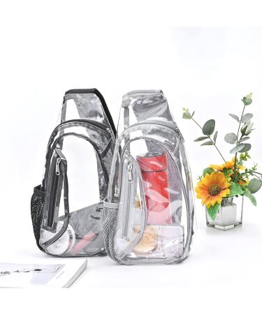 Clear PVC Sling Bag: Stadium Approved Crossbody Backpack in Black - Buy Online on GoSupps.com
