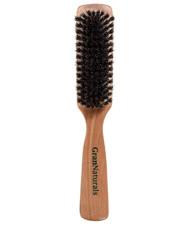 GranNaturals Men's Boar Bristle Hair Brush - Wooden Club Style Wave Brush for Styling Fine, Thin, Thick Hair - Buy Online on GoSupps.com