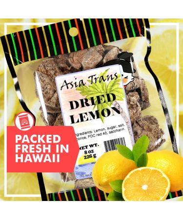 Asia Trans & Co. Dried Preserved Whole Lemon Crack Seed Slices - Sweet and Tart Citrus Flavor - Li Hing Mui Asian-Style Dry Candy - Buy Online on GoSupps.com