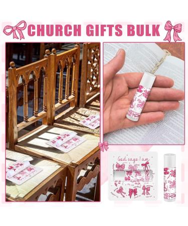 Sacubee 25 Pack Pink Bow Christian Gifts Bulk for Women Men Religious Lip Balms Bulk Church Party Favors Christmas Party Gifts Stocking Stuffers Bible Verse Study Supplies for Employee Staff Coworkers - Buy Online on GoSupps.com