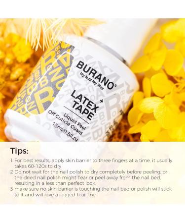 BURANO Liquid Latex Nail Polish Peel Off Tape 0.5 Fl Oz - Cuticle Guard & Skin Barrier - Buy Online on GoSupps.com