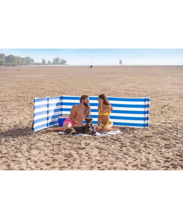 20ft Beach Fence Windscreen Privacy Screen with Mallet and Bag - Classic Nautical Wind Blocker - Buy Online on GoSupps.com