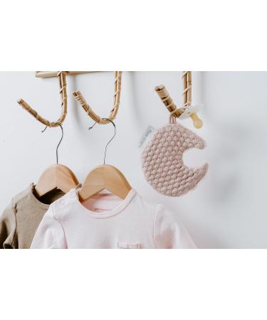 BO BABYS ONLY Moon-Shaped Pacifier Cloth - Sky Cotton & Teddy Fabric - 20x20 cm for Girls - Old Pink - Buy Online on GoSupps.com