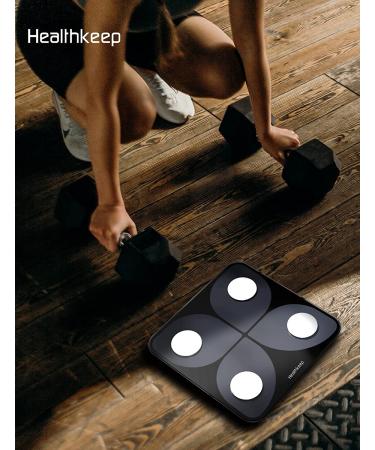 Healthkeep Digital Body Weight Scale with Body Fat Analysis - Smart Wireless Scale for 13 Health Indicators - LCD Backlight Display - 396 lb Capacity (Black) - Buy Online on GoSupps.com