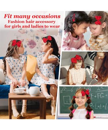 45Pcs Red School Girls Hair Accessories Kit - Headband, Clips, Ponytail Holder, Barrettes - Birthday Gift Set - Buy Online on GoSupps.com