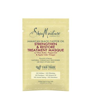 Sheamoisture Jamaican Black Castor Oil Strengthen & Restore Treatment Masque for Overly Processed  Chemically Treated or Heat Styled Hair 2 oz
