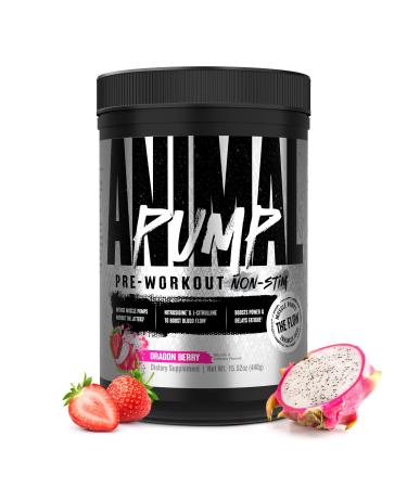 Animal Pump NS Stim-Free Pre Workout Powder for Men & Women - Caffeine-Free Preworkout for Energy Focus and Muscle Builder Beta Alanine Citrulline Nitrosigine and Nootropics Dragon Berry 440g Dragon Berry 15.52 Ounce (Pack of 1)