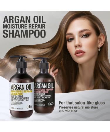 Cab's Moroccan Argan Oil Shampoo - Restorative & Volumizing Formula for All Hair Types | Paraben-Free Anti-Aging Care | Ideal Gift for Damaged Dry Color-Treated Hair - 16.9 fl oz - Buy Online on GoSupps.com