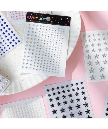9 Sheets Face Gems Jewels Stick for Women Face Makeup Eyes Gems Crystal Rhinestones Sticker Gift for Kids Costume Temporary Tattoos Festival Outfit Single