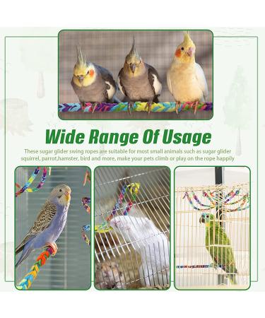 6-Piece Handmade Hanging Toy Set for Small Animals - Sugar Glider, Squirrel, Parrot - Cage Accessories for Climbing and Exercise - 22.5 Inch - Buy Online on GoSupps.com